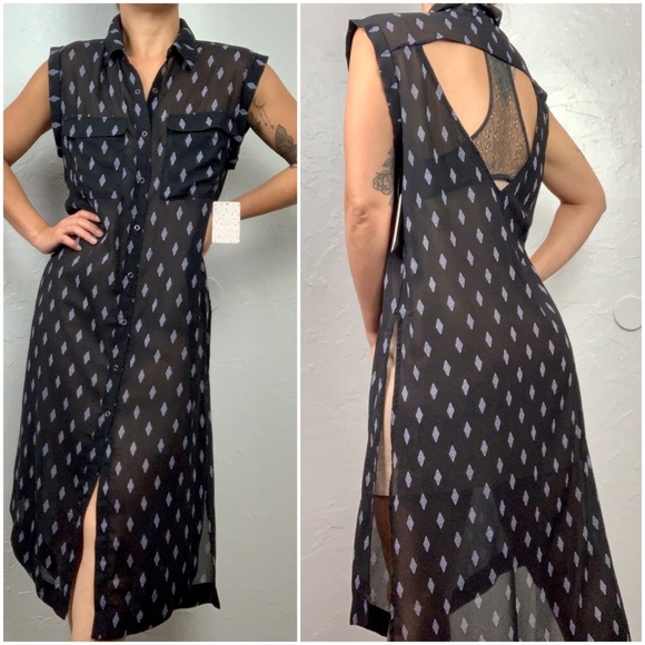 Free People Tops - NWT Free People Sheer Lace Racer back maxi blouse